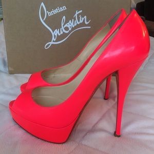 Christian Louboutin  Patent Leather Lady Peep Toe